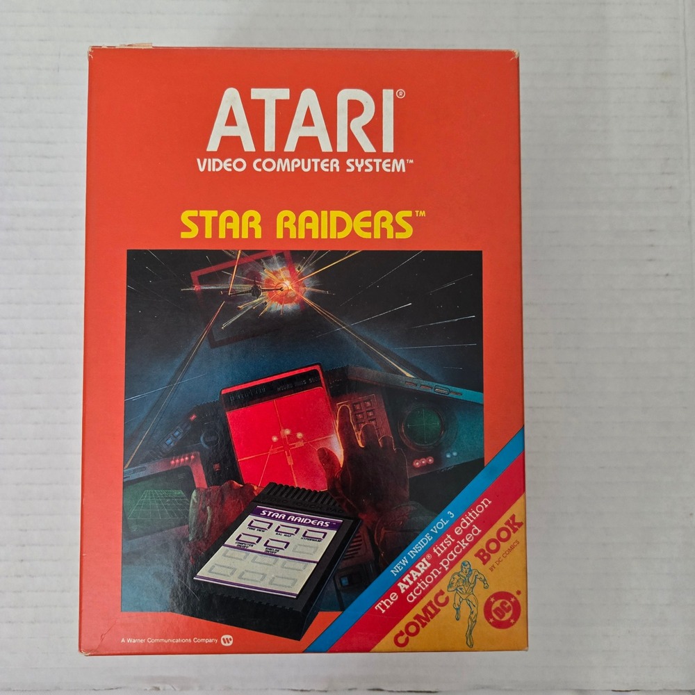 VTG 1982 Atari 2600 Star Raiders Big Box CIB Video Touch Pad Comic Book CX2660